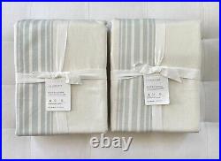 Pottery Barn RIVIERA LINEN COTTON Blackout Curtain 50 x 96 Set/2 Porcelain Blue