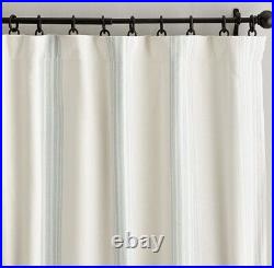 Pottery Barn RIVIERA LINEN COTTON Blackout Curtain 50 x 96 Set/2 Porcelain Blue