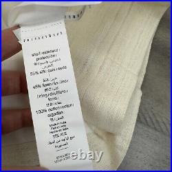 Pottery Barn Raw Silk Linen Curtain Drape 50x96 Cotton Lined Ivory No Hooks