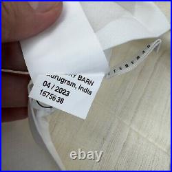 Pottery Barn Raw Silk Linen Curtain Drape 50x96 Cotton Lined Ivory No Hooks