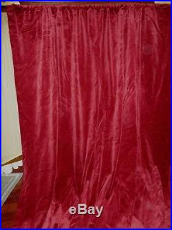 Pottery Barn Red Merlot Velvet (1) Huge Unlined Pole Top Drapery Panel 96 X 108