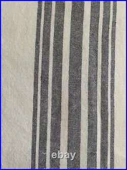 Pottery Barn Riviera French Striped Linen/Cotton Curtain Panel Charcoal 50x96