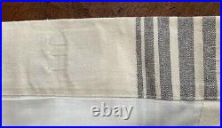 Pottery Barn Riviera French Striped Linen/Cotton Curtain Panel Charcoal 50x96