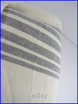 Pottery Barn Riviera Stripe Drape Blackout Curtain 50X 108 Charcoal Gray #6987