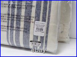 Pottery Barn Riviera Stripe Panel Drape Curtain Blackout 50x84 Navy Blue #9494