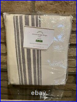 Pottery Barn Riviera Stripe cotton lining Drape curtain Charcoal Gray50x108 new