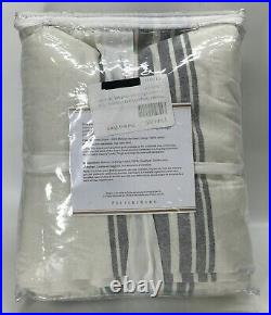 Pottery Barn Riviera Striped Linen/Cotton Blackout Curtain, 50 x 96 Charcoal