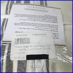 Pottery Barn Riviera Striped Linen/Cotton Blackout Curtain, 50 x 96 Charcoal