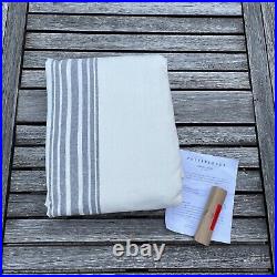 Pottery Barn Riviera Striped Linen/Cotton Curtain Charcoal 50x108 Cotton Lined