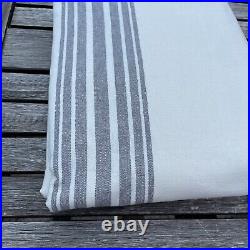 Pottery Barn Riviera Striped Linen/Cotton Curtain Charcoal 50x108 Cotton Lined
