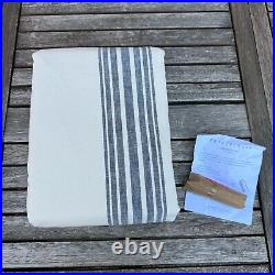 Pottery Barn Riviera Striped Linen/Cotton Curtain Navy 50x108 Blackout NWOT