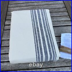 Pottery Barn Riviera Striped Linen/Cotton Curtain Navy 50x108 Blackout NWOT