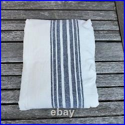 Pottery Barn Riviera Striped Linen/Cotton Curtain Navy 50x108 Cotton Lined