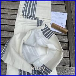 Pottery Barn Riviera Striped Linen/Cotton Curtain Navy 50x108 Cotton Lined NWOT