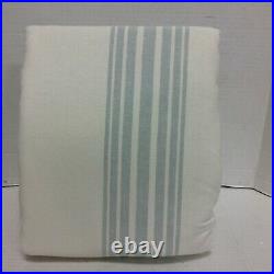 Pottery Barn Riviera Striped Pole Blackout Curtain Drape 50x108 Porcelain Blue