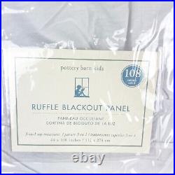 Pottery Barn Ruffle Blackout Curtain Drape Panel White 44x108 No Drapery Hooks