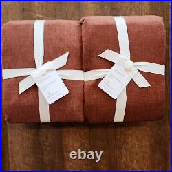 Pottery Barn Rustic Chenille Set Of 2 Curtains 50x96 Adobe