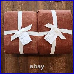 Pottery Barn Rustic Chenille Set Of 2 Curtains 50x96 Adobe