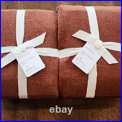 Pottery Barn Rustic Chenille Set Of 2 Curtains 50x96 Adobe