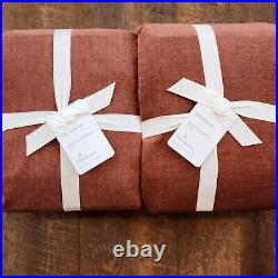 Pottery Barn Rustic Chenille Set Of 2 Curtains 50x96 Adobe