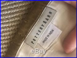 Pottery Barn SILK DUPIONI DRAPES SET OF 2 LINED panels -50 X 84 gold