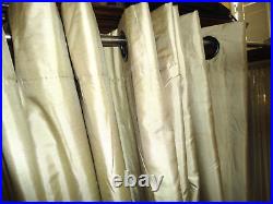 Pottery Barn Sandstone Dupioni Silk (2) Pole Top Drapery Curtains Panels 50 X 84