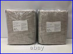 Pottery Barn Seaton Textured 50 x 96 COTTON LINED Curtain/DrapeS/2Neutral