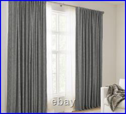 Pottery Barn Seaton Textured Cotton Blackout Curtain 50x 84- 2 panels, gray