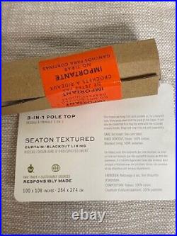 Pottery Barn Seaton Textured Cotton Curtain, 100 x 108 in- Oatmeal