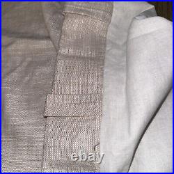 Pottery Barn Seaton Textured Cotton Drape Curtain 100x96 Oatmeal Cotton Lined