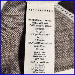 Pottery Barn Seaton Textured Cotton Lined Curtain S/2 Gray 50x 84 Read