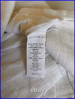 Pottery Barn Seaton Textured Curtain 100x108 White Cotton Lined Spot Read NWOT