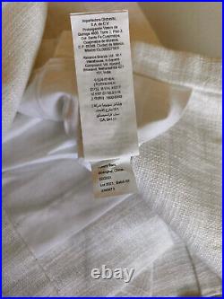 Pottery Barn Seaton Textured Curtain 100x108 White Cotton Lined Spot Read NWOT
