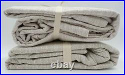 Pottery Barn Seaton Textured Curtain Drape Cotton Lined 50x96 Neutral S/2 #4614