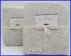 Pottery Barn Seaton Textured Curtain Drape Cotton Lined 50x96 Neutral S/2 #B8