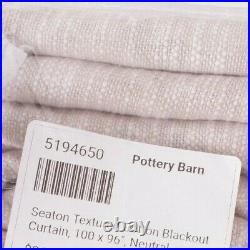 Pottery Barn Seaton Textured cotton blackout curtain panel, 100x96, neutral