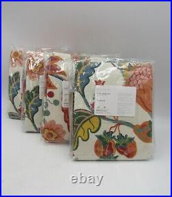 Pottery Barn Serafina Print Cotton Lined Curtains Drapes Multi 50x96 S/4 #P39