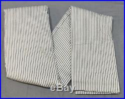 Pottery Barn Set/2 Black Emily & Meritt Ticking Stripe 96 Curtains Drapes