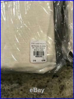 Pottery Barn Set 2 Classic Belgian Flax Linen Curtains Cotton Lining 96 Ivory