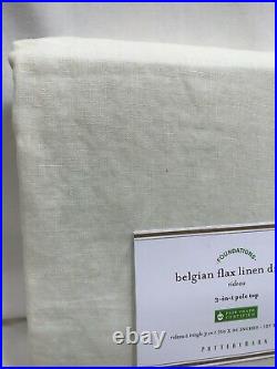 Pottery Barn Set/2 Ivory Belgian Flax Linen 96 Curtains Drapes Panels