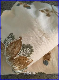 Pottery Barn Set 2 Margaritte Embroidered Drapes 84 Warm Brand New SOLD OUT @PB