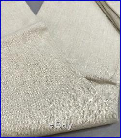 Pottery Barn Set/2 Natural Belgian Flax Linen Unlined 84 Curtains Drapes Panels