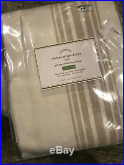 Pottery Barn Set 2 Riviera Stripe Curtains Blackout Liner 50 x 96 NEW