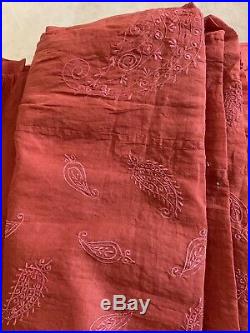 Pottery Barn Set 6 Panels Curtains Drapes 42 X 84 Burgundy Cotton Red