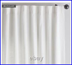 Pottery Barn Set Of 2 Emery Drape White 50x96 Curtains Linen Lined Pair