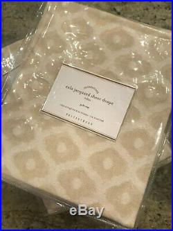 Pottery Barn Set of 2 Cala Jacquard Sheer Curtains Neutral 96 NEW 2 Available