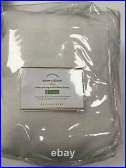 Pottery Barn Set of 2 Emery Linen/Cotton Blackout Curtains 100 x 108 White