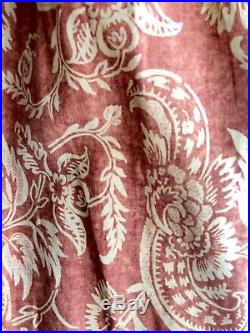 Pottery Barn Set of 2 Floral Alessandra Drapes Terra Cotta Red 50x 96