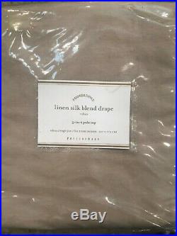 Pottery Barn Set of 2 Linen Silk Blend Curtains 50x108 Simply Taupe NEW