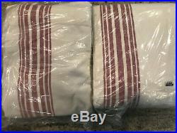Pottery Barn Set of 2 Riviera Stripe Blackout Curtains Red 108 NEW